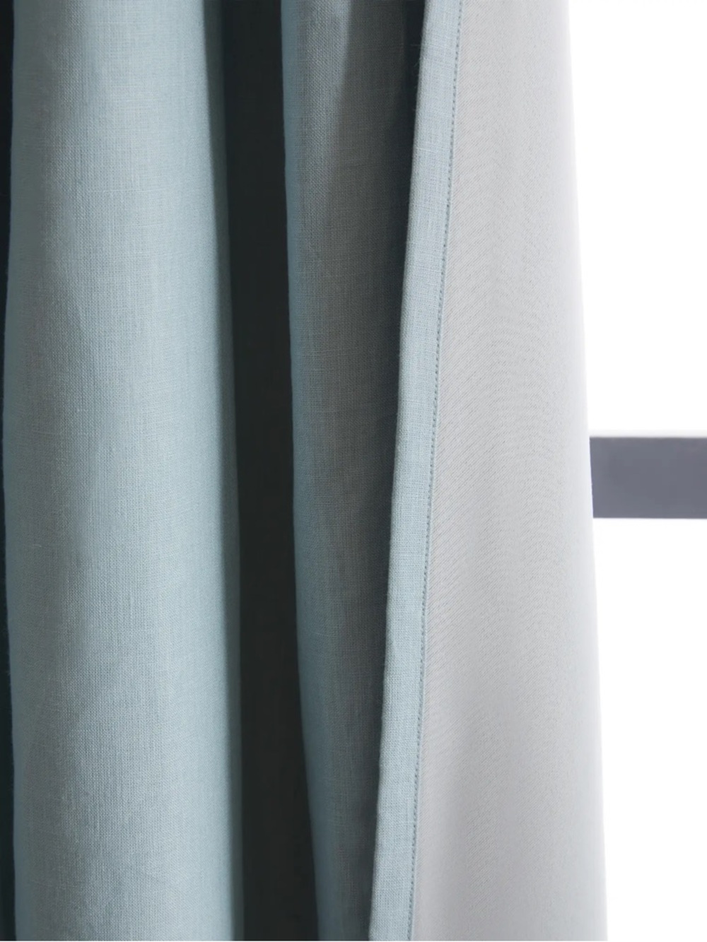 NWT QUINCE Set Of 2 48x96 European Linen Room Darkening Curtains Light Blue 3979 - Picture 4 of 9